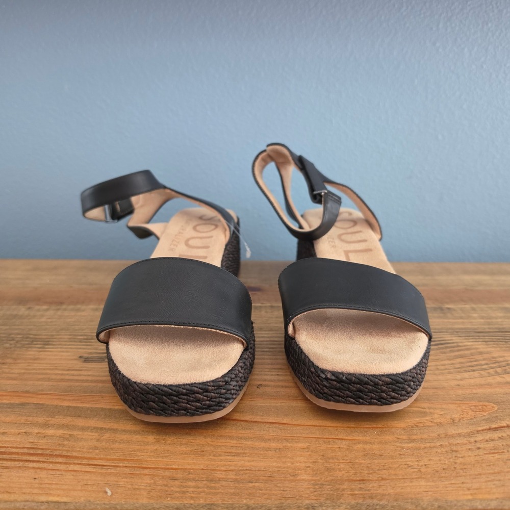 Soul Naturalizer Womens Gloria Wedge Sandal Black Espadrille Platform Size 9.5M - Picture 2 of 11
